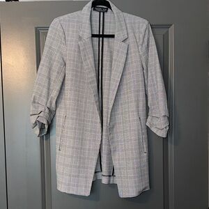 Rachel Zoe Light Gray Checkered Blazer